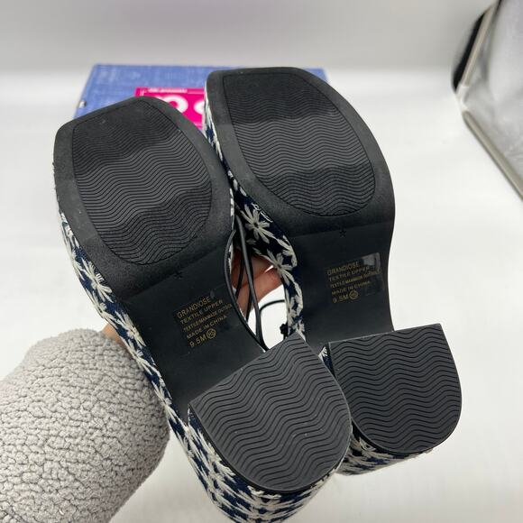 Pop Womens Grandiose Heeled Sandals Blue White Size 9.5M - Picture 6 of 12